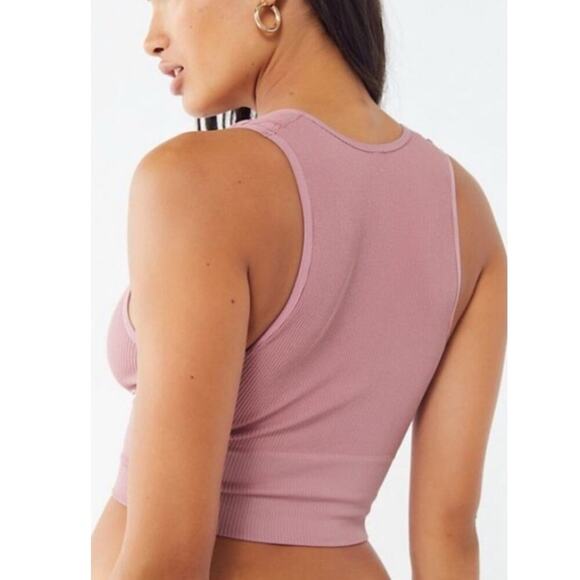 Out From Under Hailey Seamless Plunge Cropped Tank Top - Picture 2 of 7